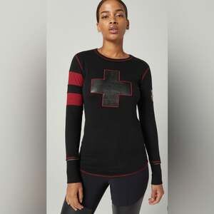 Alp N Rock Helvetica Crew black long sleeve organic cotton vegan cross shirt S
